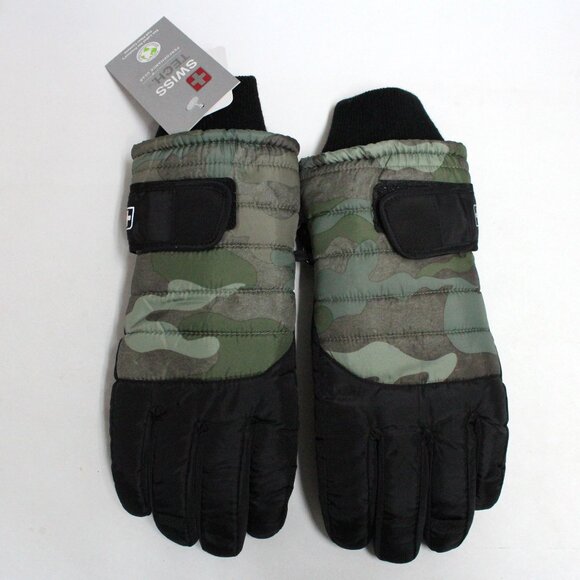 Swiss Tech L-XL Black and Camouflage Peakproof Waterproof Ski Glove - Picture 1 of 13